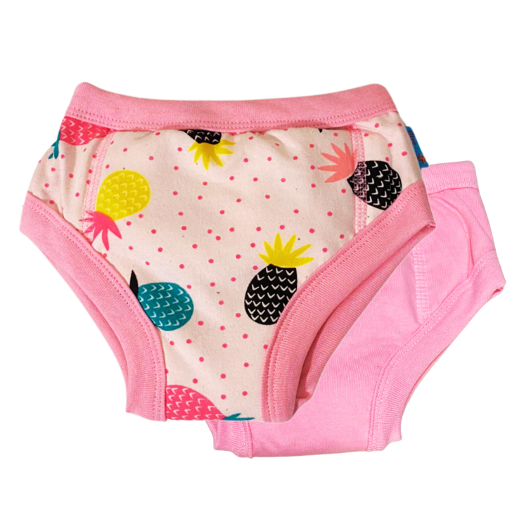 Kit 02 Calcinhas de treinamento para o desfralde premium - Estampa Abacaxi rosa