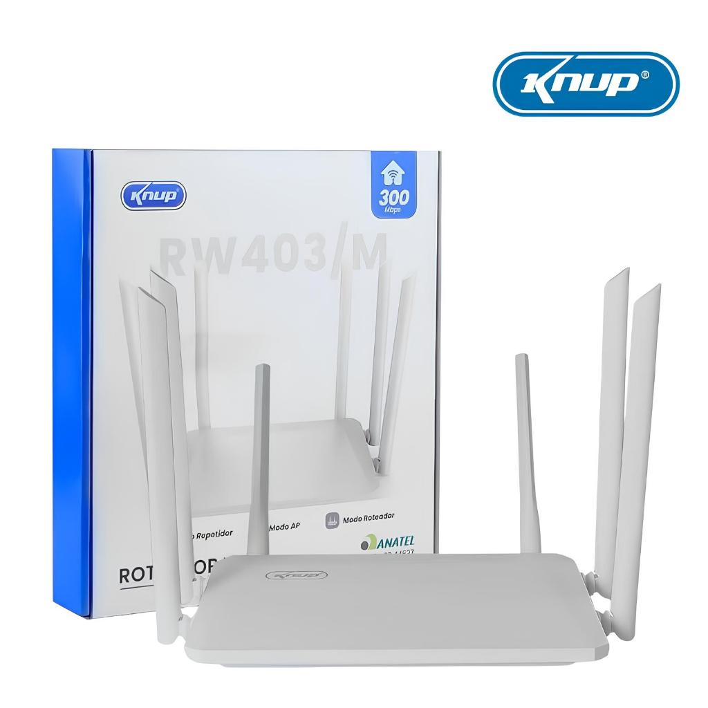 Roteador Wifi 2.4GHz 300mbps com 6 Antenas RW403/M Kanup