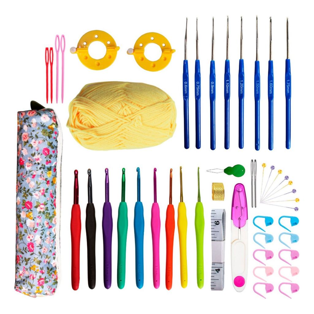Kit-premium Crochê Amigurumi 16 Agulha Com Estojo Acessórios KIT-CROCHE PREMIUM Oferece Todas