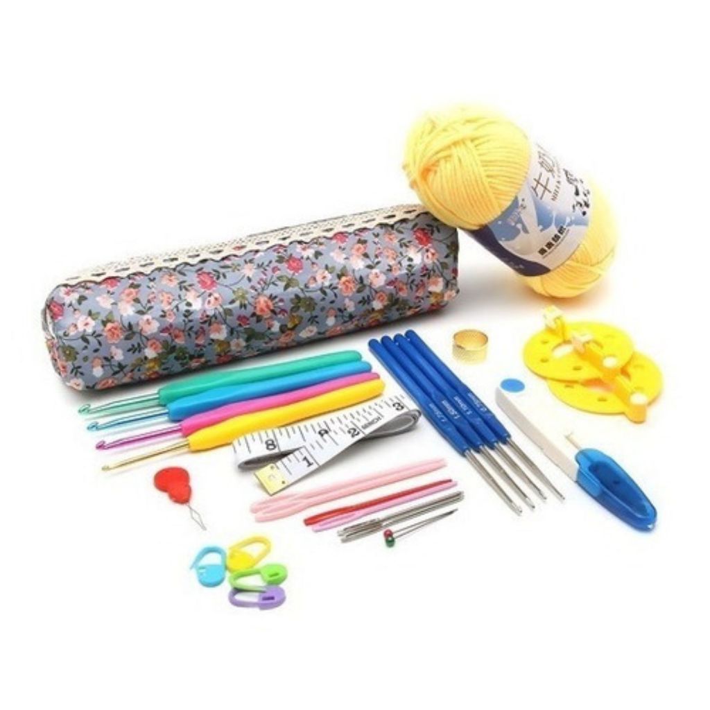 Kit Crochê Premium 16 Agulhas + Acessórios + Estojo Amigurumi KIT-CROCHE PREMIUM Oferece Todas
