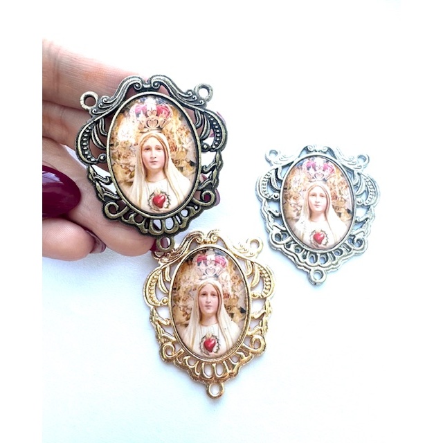 Entremeio Imaculado Coração de Maria /  Fátima Nº 230 (4 Unidades) - Trevo / Triangulo Para Montagem De Terço em Oferta na Shopee