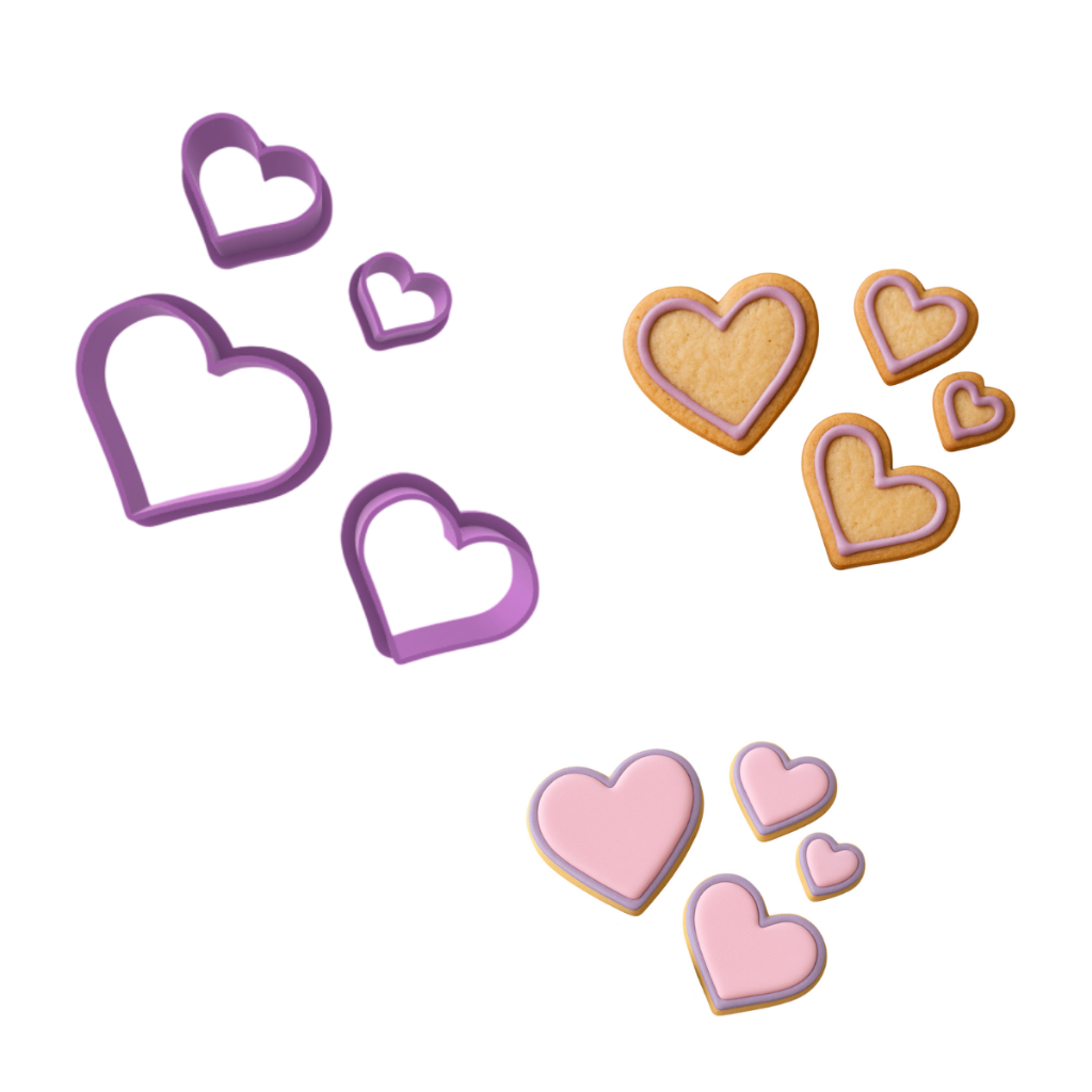 Kit 4 Cortadores Mini Coração Pasta Americana Biscuit Confeitaria em Oferta na Shopee