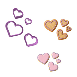 Kit 4 Cortadores Mini Coração Pasta Americana Biscuit Confeitaria em Oferta na Shopee