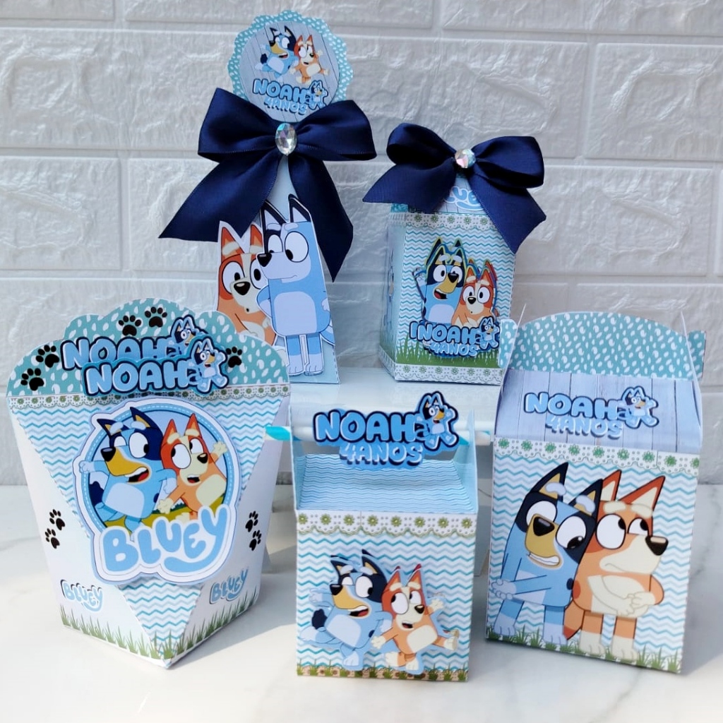 KIT CAIXAS PERSONALIZADO BLUEY / LEMBRACINHA PARA FESTA INFATIL
