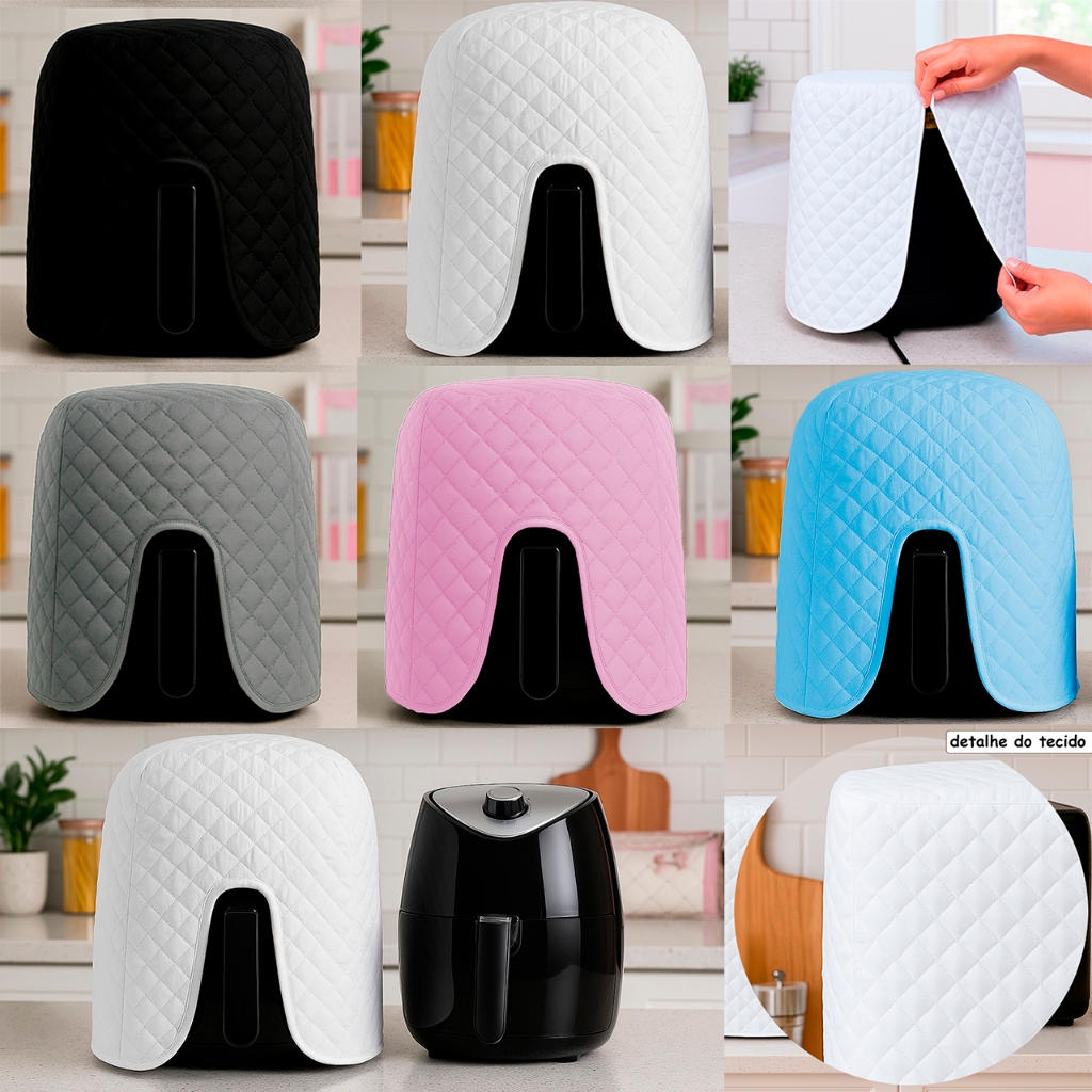 Capa para Air Fryer Fritadeira Elétrica 3,5L a 4,0L e 12L Protetora Matelado Jogo Cozinha Airfryer