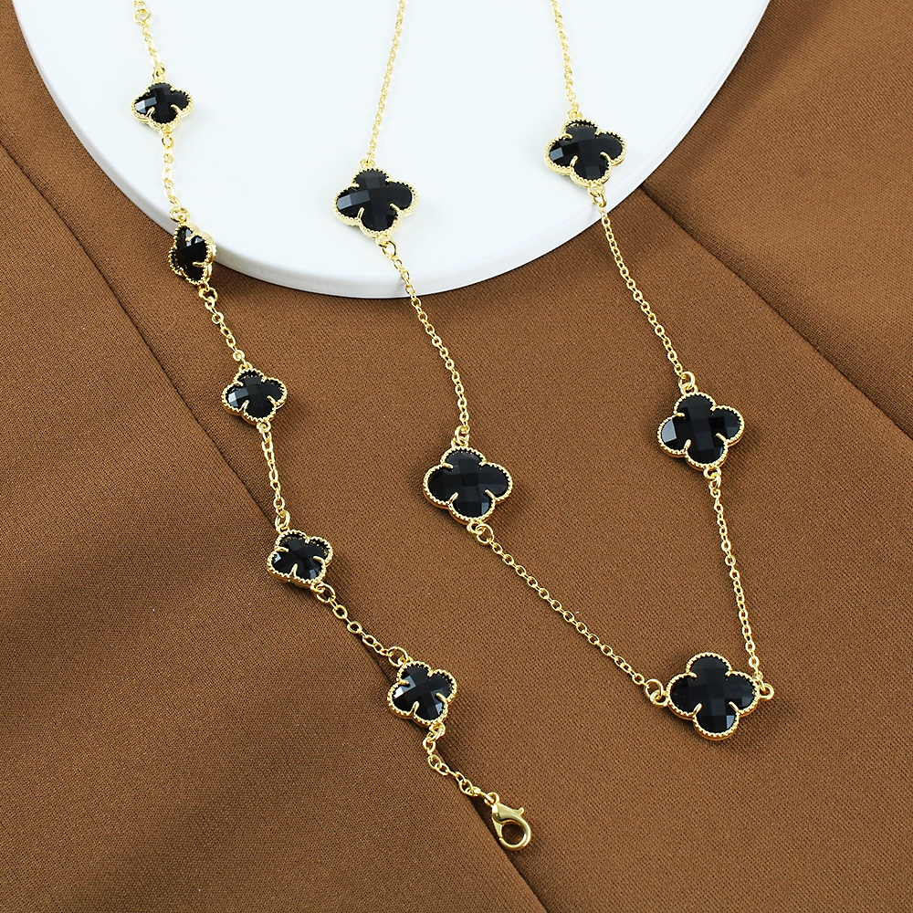 Kit Zanne Colar e Pulseira folheado a Ouro 18k Virginia Trevo da Sorte