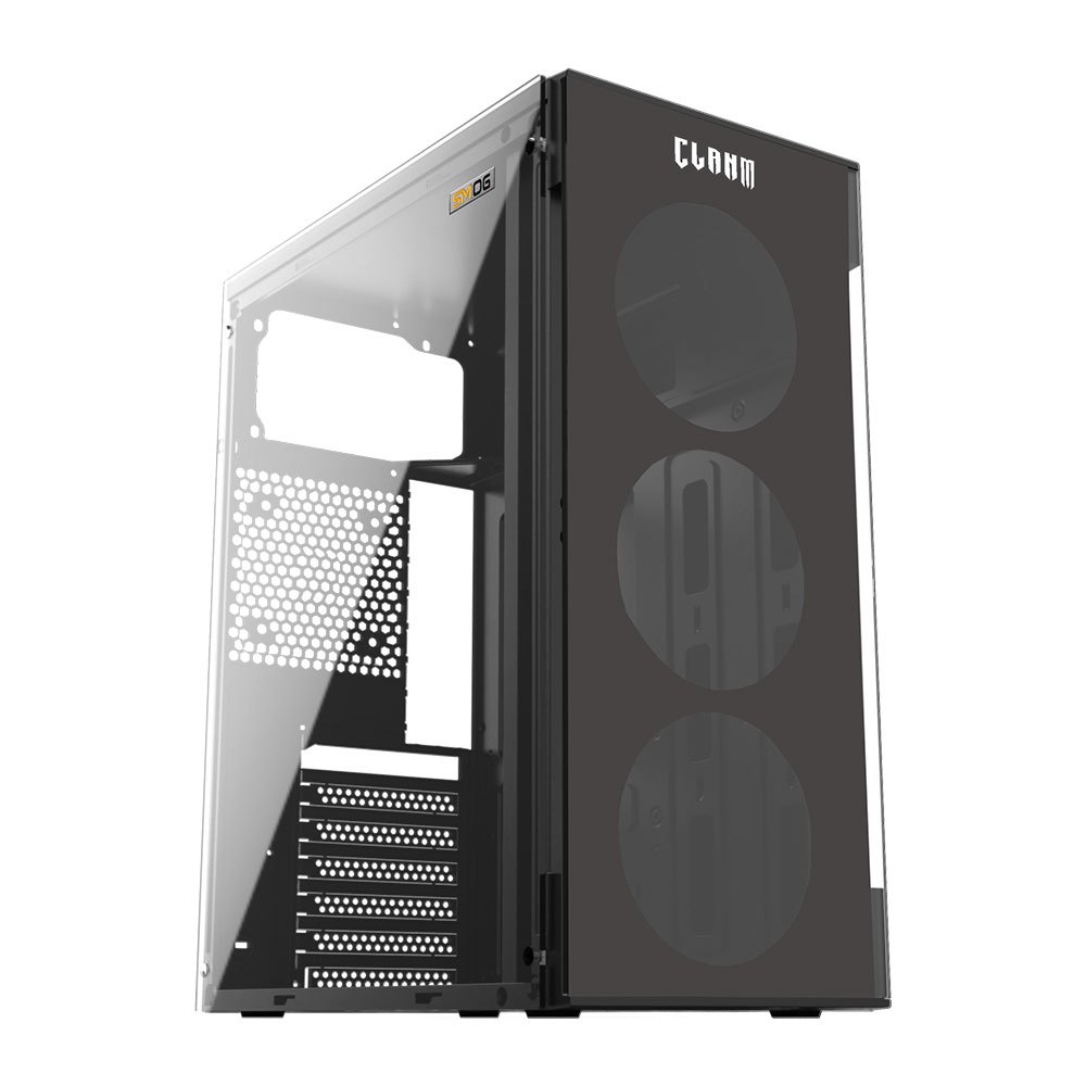 Gabinete Gamer com Lateral de Vidro ATX Clanm SMOG SEM FANS Black