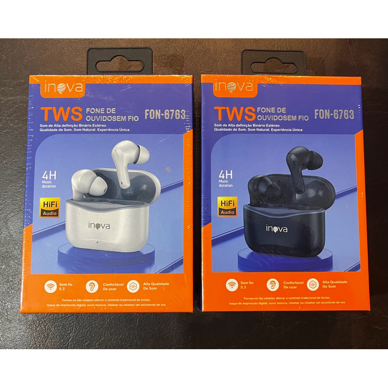 Fone de Ouvido Bluetooth 5.1 TWS FON-6763 - Inova - Fone Bluetooth