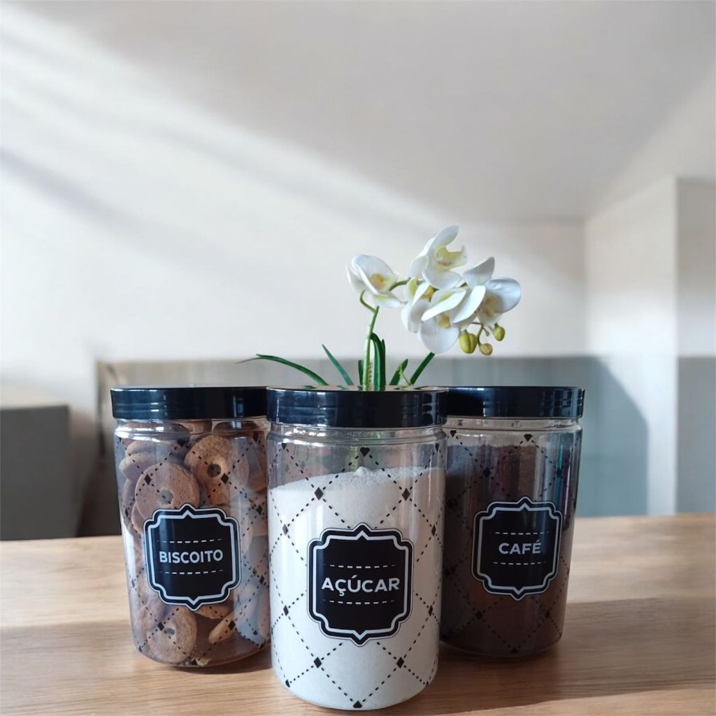 [KIT] 3 (TRÊS) POTES DE MANTIMENTO - (LANÇAMENTO) - AÇUCAR,BISCOITO E CAFÉ 1.700 ML em Oferta na Shopee