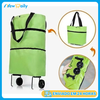 Bolsa De Compra Dobrável Carrinho De Feira Dobrável Com Rodas e Alça Carrinho De Compras …
