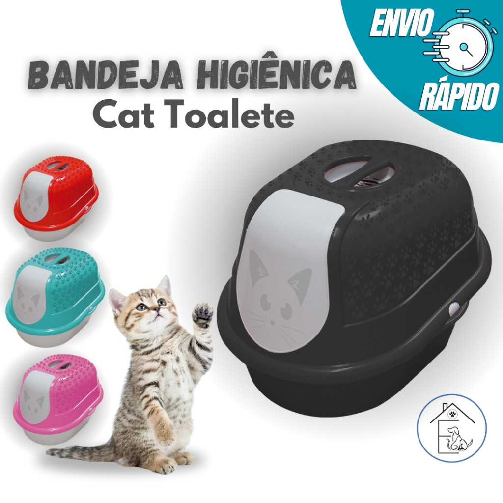 BANDEJA HIGIÊNICA PARA GATOS CAIXA DE AREIA FECHADA GRANDE CAT TOALETE FILTRO ANTIODOR FURACÃO PET em Oferta na Shopee