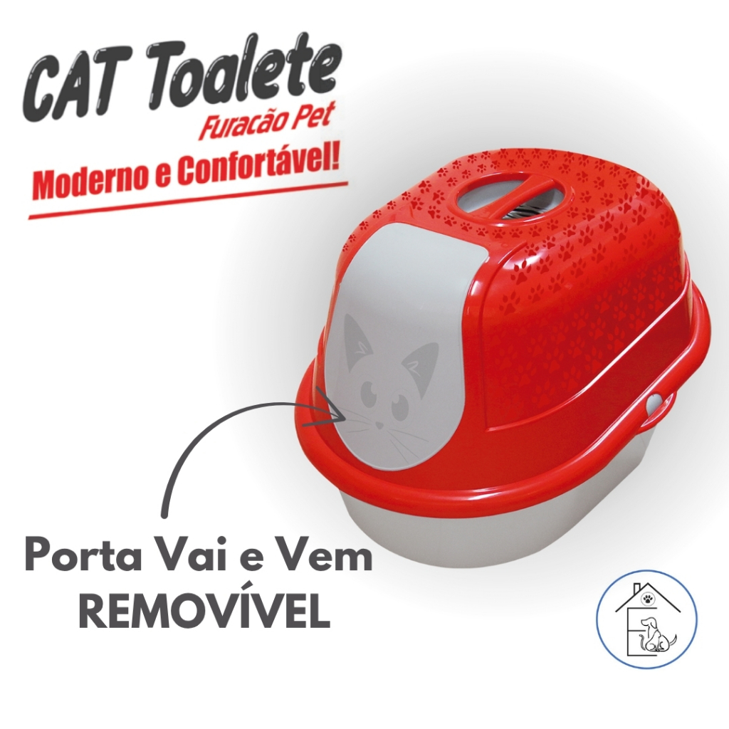 BANDEJA HIGIÊNICA PARA GATOS CAIXA DE AREIA FECHADA GRANDE CAT TOALETE FILTRO ANTIODOR FURACÃO PET