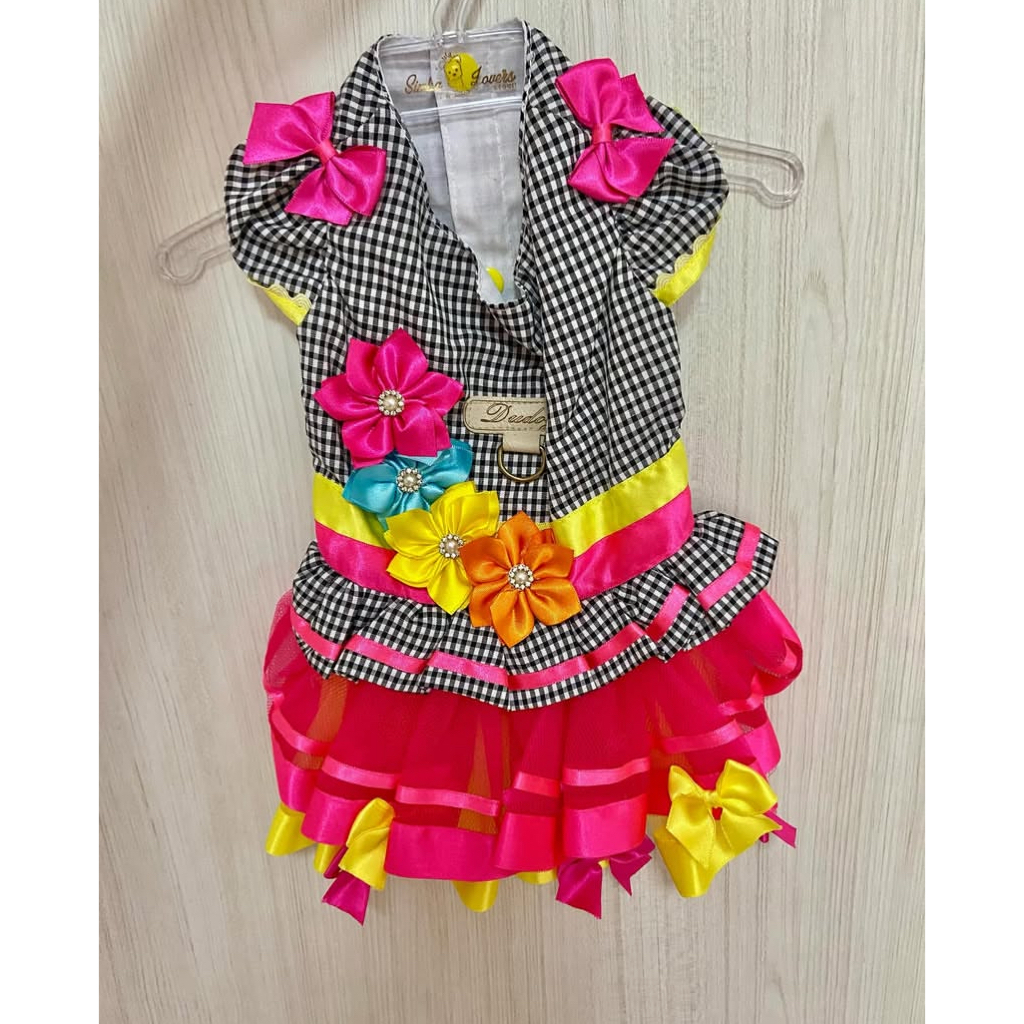 Vestido Mariazinha Rosa Pet Cachorro Dudog Vest