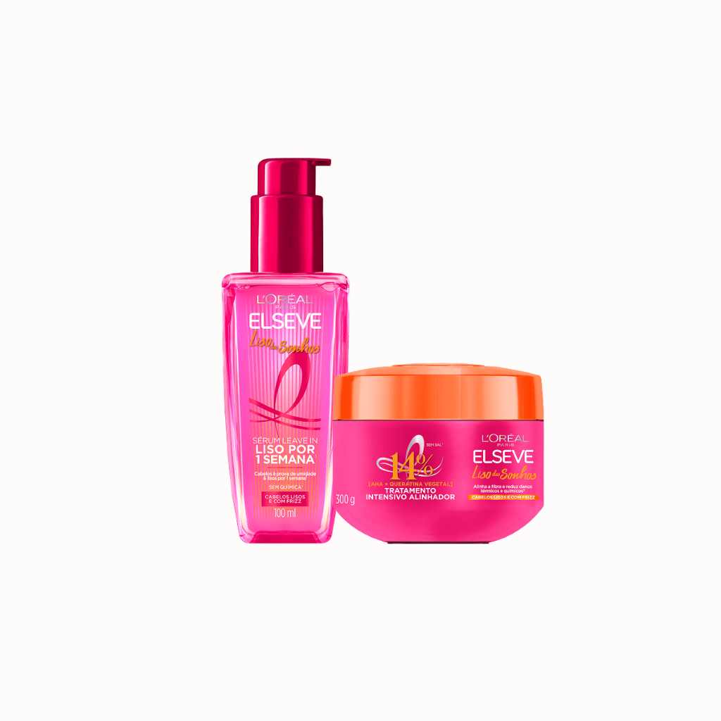 Kit Elseve Liso dos Sonhos Creme de Tratamento 300g + Sérum 100ml