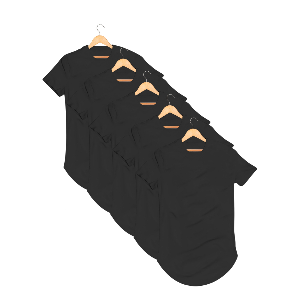 Kit 2/3/4/5 Camiseta Masculina Longline Oversized Algodao Premium em Oferta na Shopee