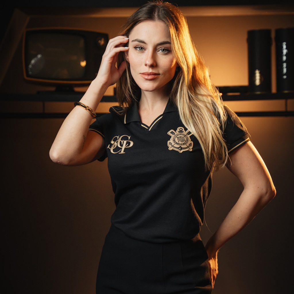 Camisa Corinthians Polo Ouro Feminina Oficial em Oferta na Shopee