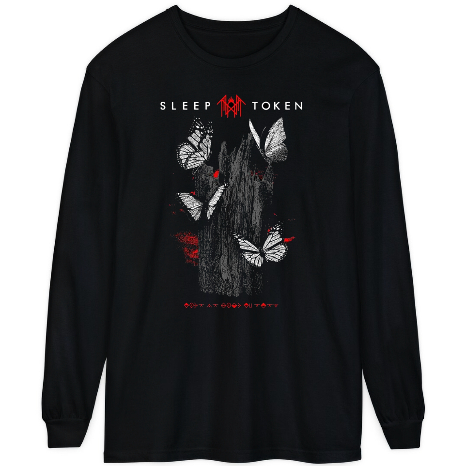 Camiseta Sleep Token Butterfly Banda De Rock Camisa Blusa Manga Longa