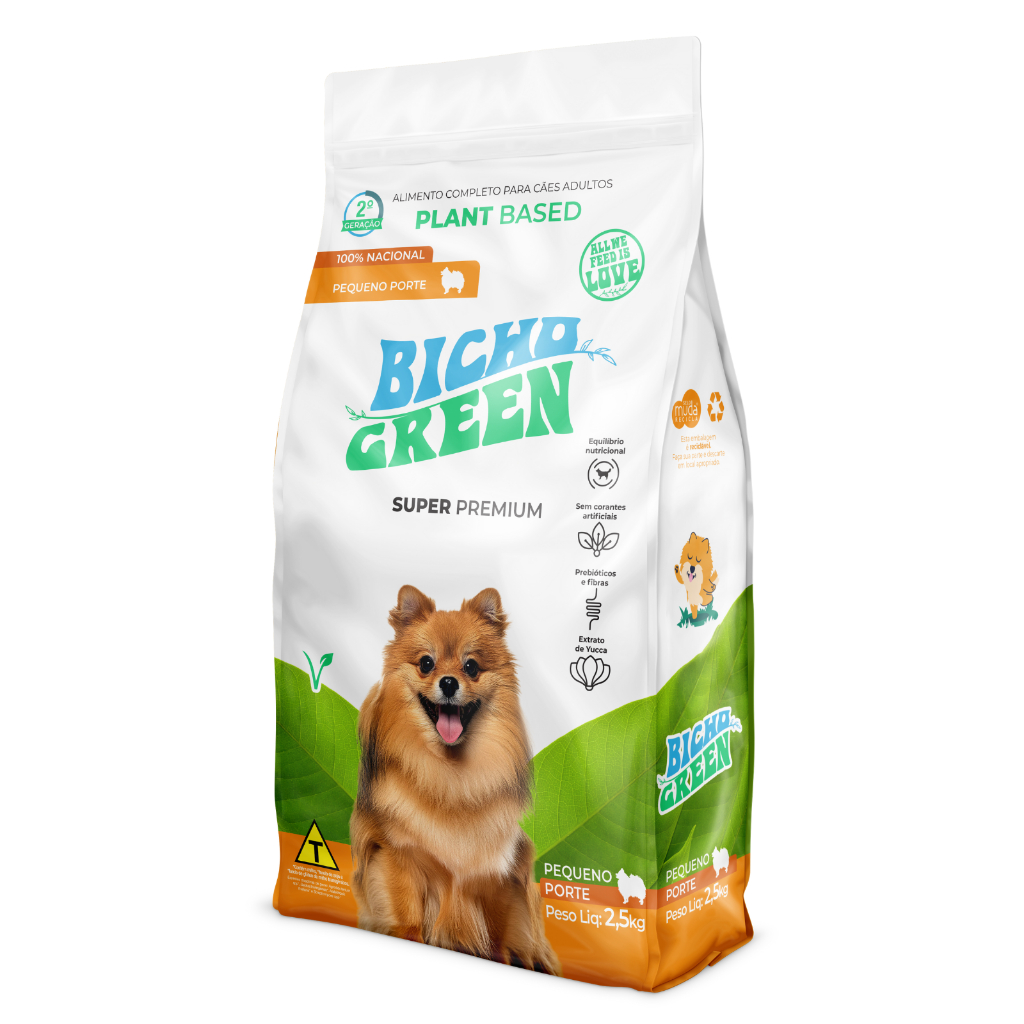 Bicho Green Pequeno Porte Super Premium 2,5 kg Ração Plant Based (Vegana)