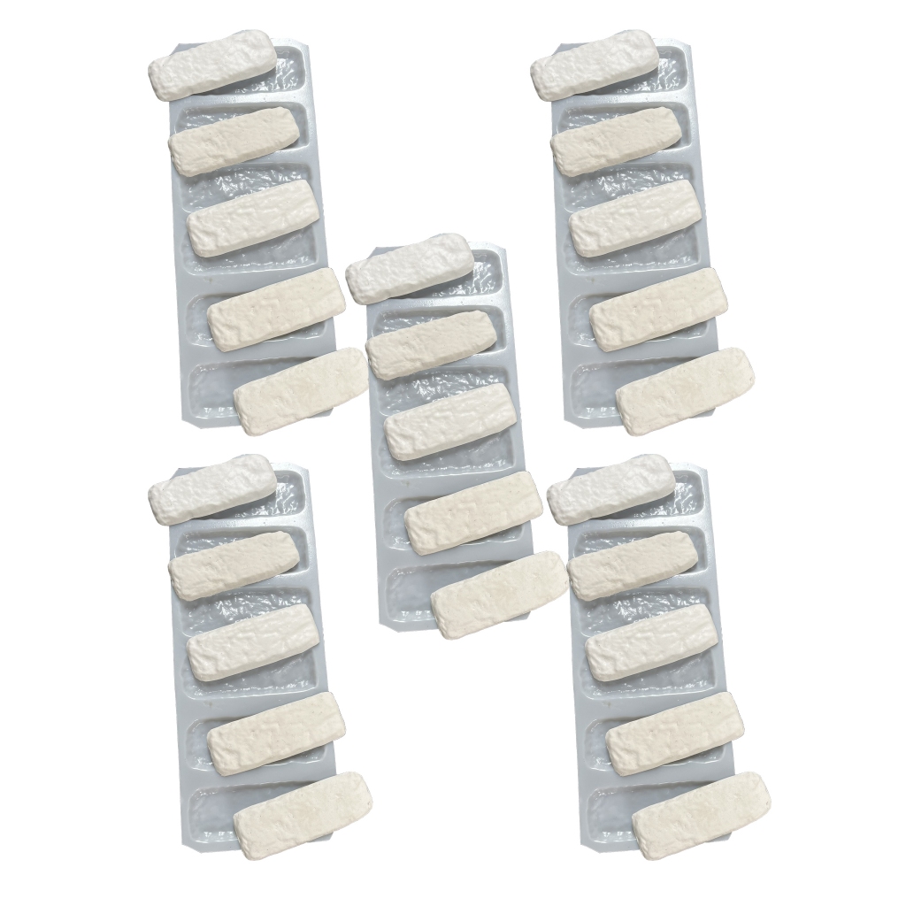 5 Formas Gesso Cimento Placa 3d Kit 30 Tijolinhos 17x06cm