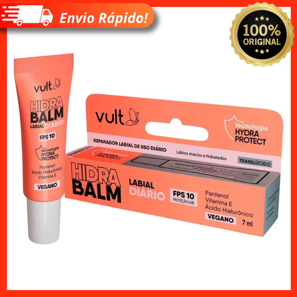 Reparador Labial Diário Fps 10 Hidra Balm 7ml - Vult Vegano