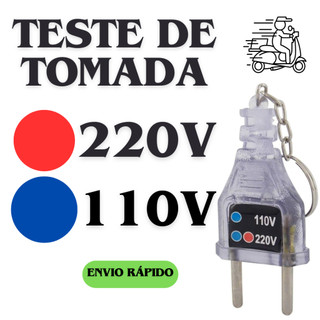 Teste de Tomada Chaveiro com identificador de Voltagem 110/220v