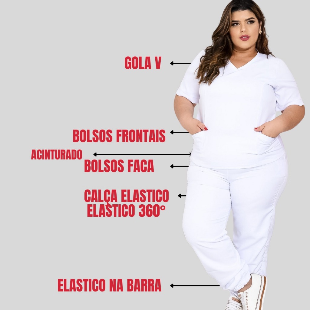 Pijama Cirurgico Hospitalar Jogger Gabardine Premiun Dentista Veterinário Plus Size Sj - S