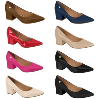 Sapato Scarpin Vizzano Salto Médio Grosso Bico Fino 1220315 em Oferta na Shopee
