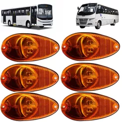 Kit 6 Lanterna Seta Lateral Ônibus Micro Onibus Volare V8 W8 Caio Apache Vip Neobus Thande Comil Led