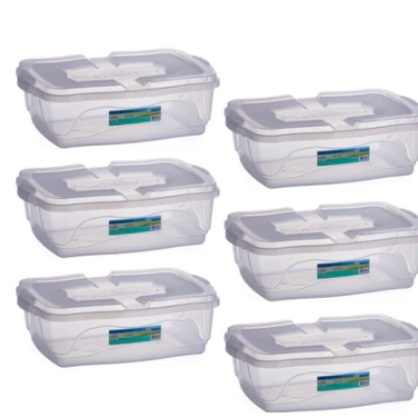 Kit 6 Caixas Organizadoras 12L com Tampa Multiuso Transparente para Brinquedos, Roupas e Documentos em Oferta na Shopee