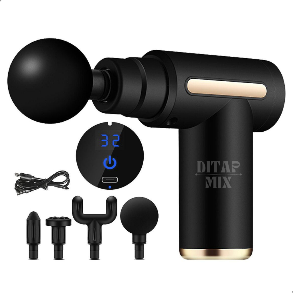 Ditap Mix Massageador Digital Muscular Profissional Elétrico Portátil Pistola Aparelho Fisioterapia