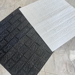 Placa Adesiva Tijolinho 3D Branco Preto 77 X 70 cm Autocolante Luxo Decoração Quarto Sala Banheiro em Oferta na Shopee