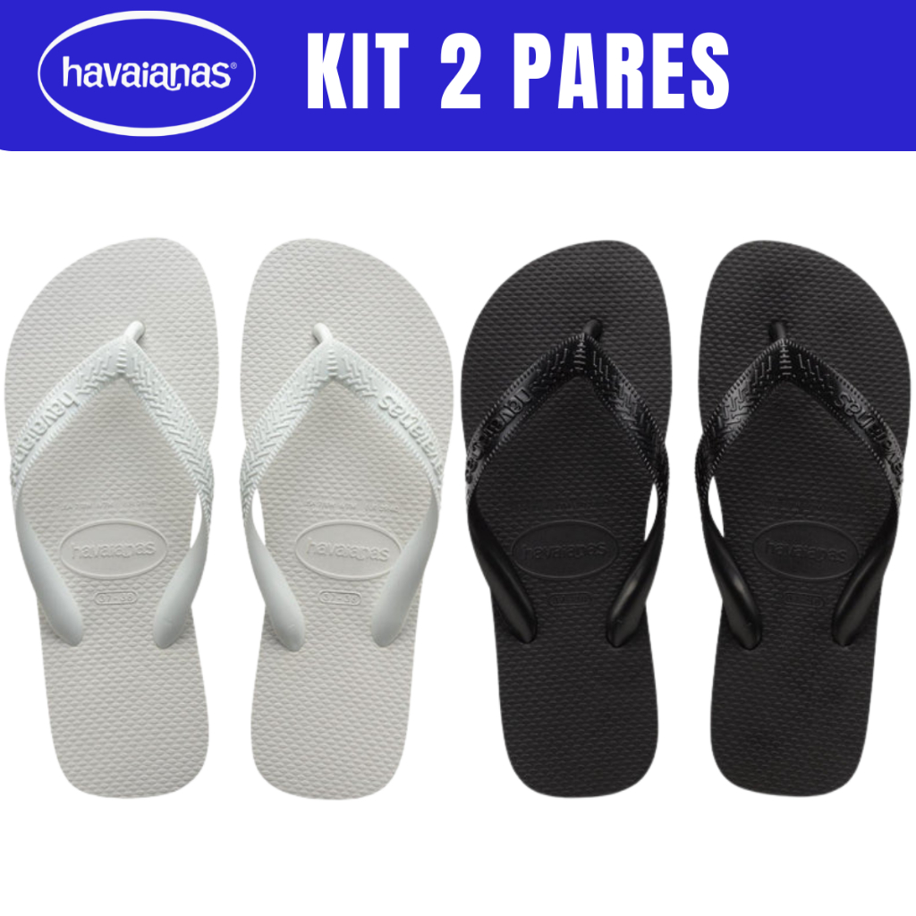 Kit 2 Pares Chinelo Havaianas Top Unissex Sandália Original