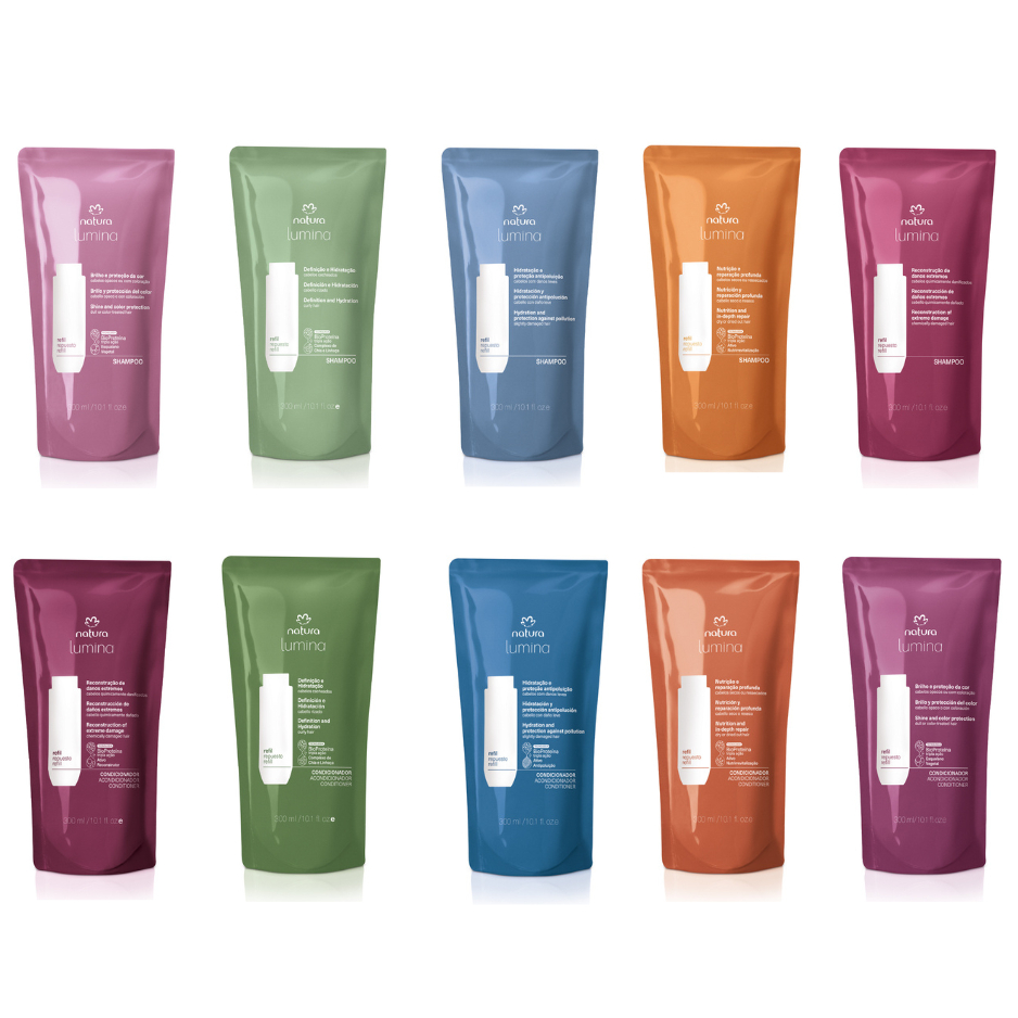 Refil Natura Lumina 300 ml - Shampoo e Condicionador