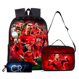 kit mochila cr7 +lancheira térmica e estojo escolar
