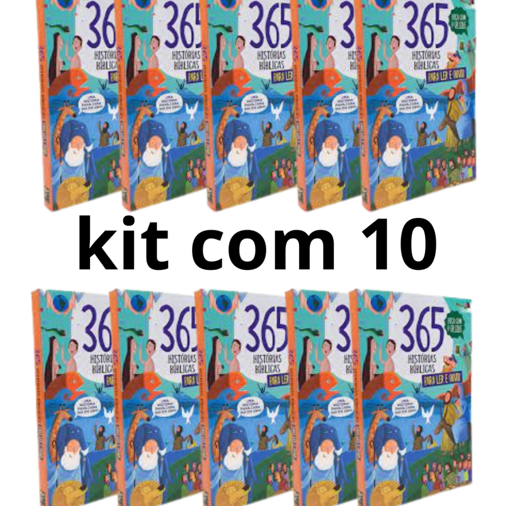 Kit com 10 Livros 365 Histórias Bíblicas para Ler e Ouvir com QR Code em Oferta na Shopee