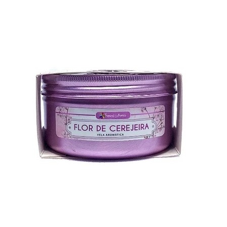 Vela Aromatica 95g Perfumada Decorativa Ambiente Flor de Cerejeira - Lavanda - Vanilla