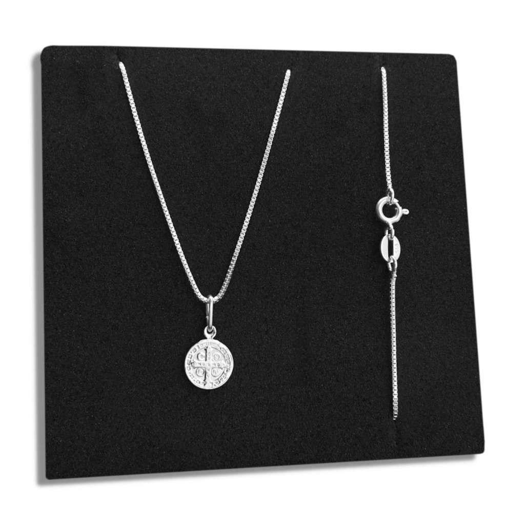 Kit Corrente e Pingente Medalha São Bento Prata 925 Legítima Italiana Maciça Original Veneziana em Oferta na Shopee