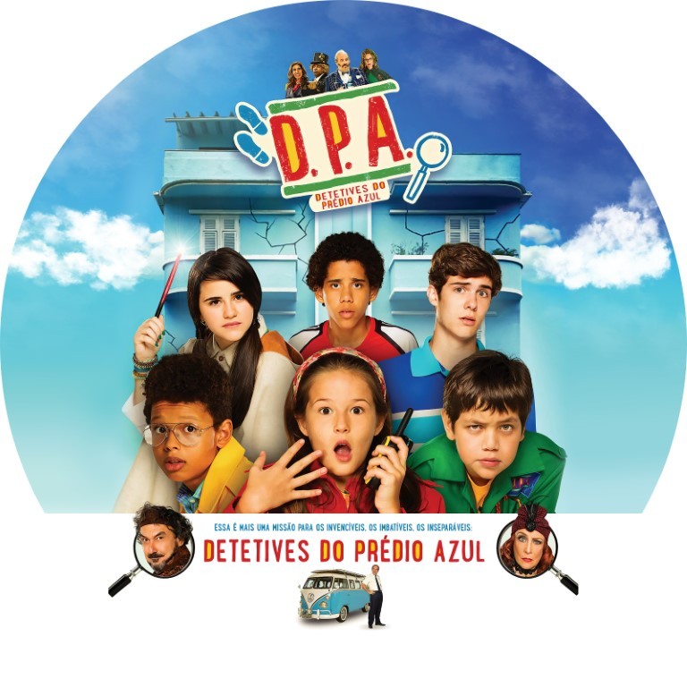 DPA Detetives do Prédio Azul + Capa Painel de festa redondo 1.5m  (capa) + Tecido Sublimado
