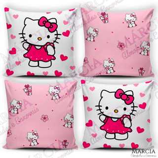 Kit 4 Capa para Almofada Fronha Quarto Sala Decorativas Zíper 0.45x0.45cm Infantil Hello Kitty em Oferta na Shopee