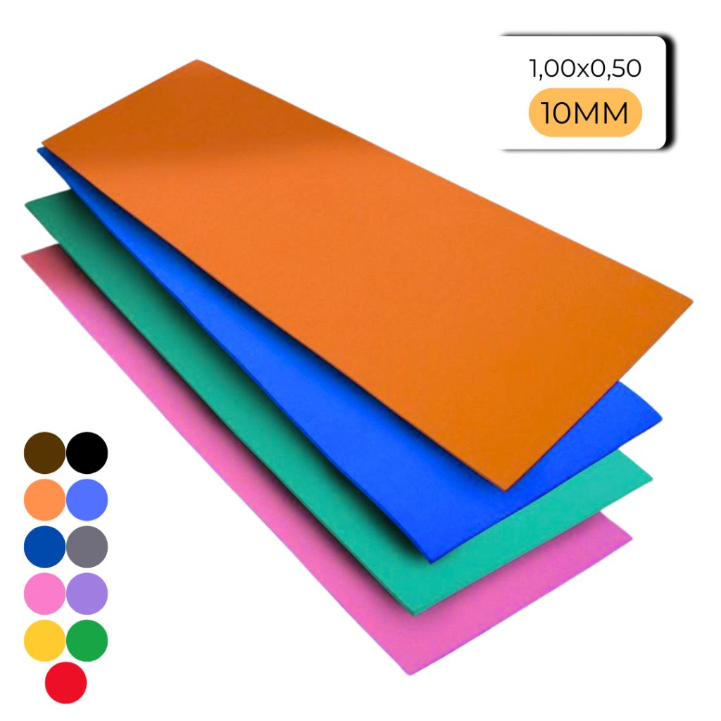 Placa Eva Exercícios Academia Yoga 1 m x 50 cm x 10 mm a Escolher a Cor