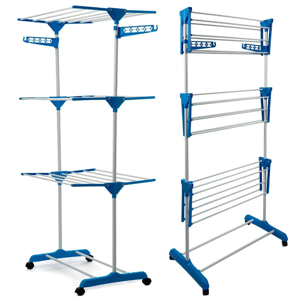 Varal De Chão Roupa Calcinha Prateleiras 3 Andares Dobrável Portátil
