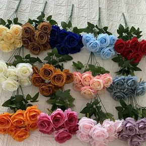 Detalhes do Buquê de Casamento 7 Rosas Artificiais - Presente Perfeito para Namorados e Decoração (Várias Cores)