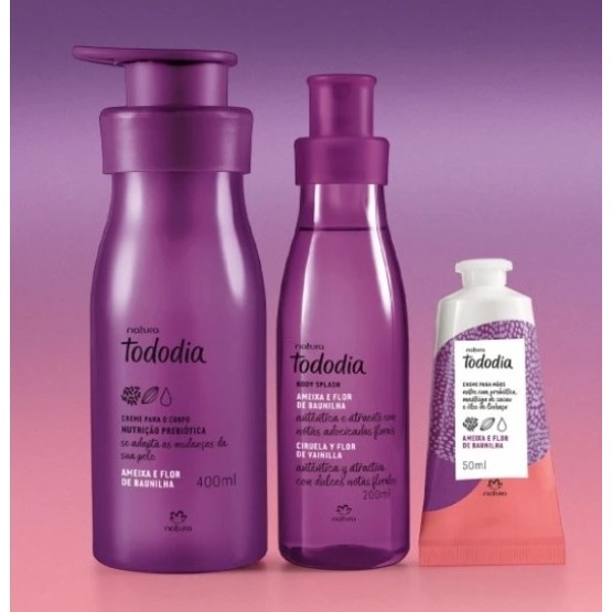 COMBO Natura Tododia Ameixa e Flor de Baunilha - Hidratante + Body Splash + Creme de mãos