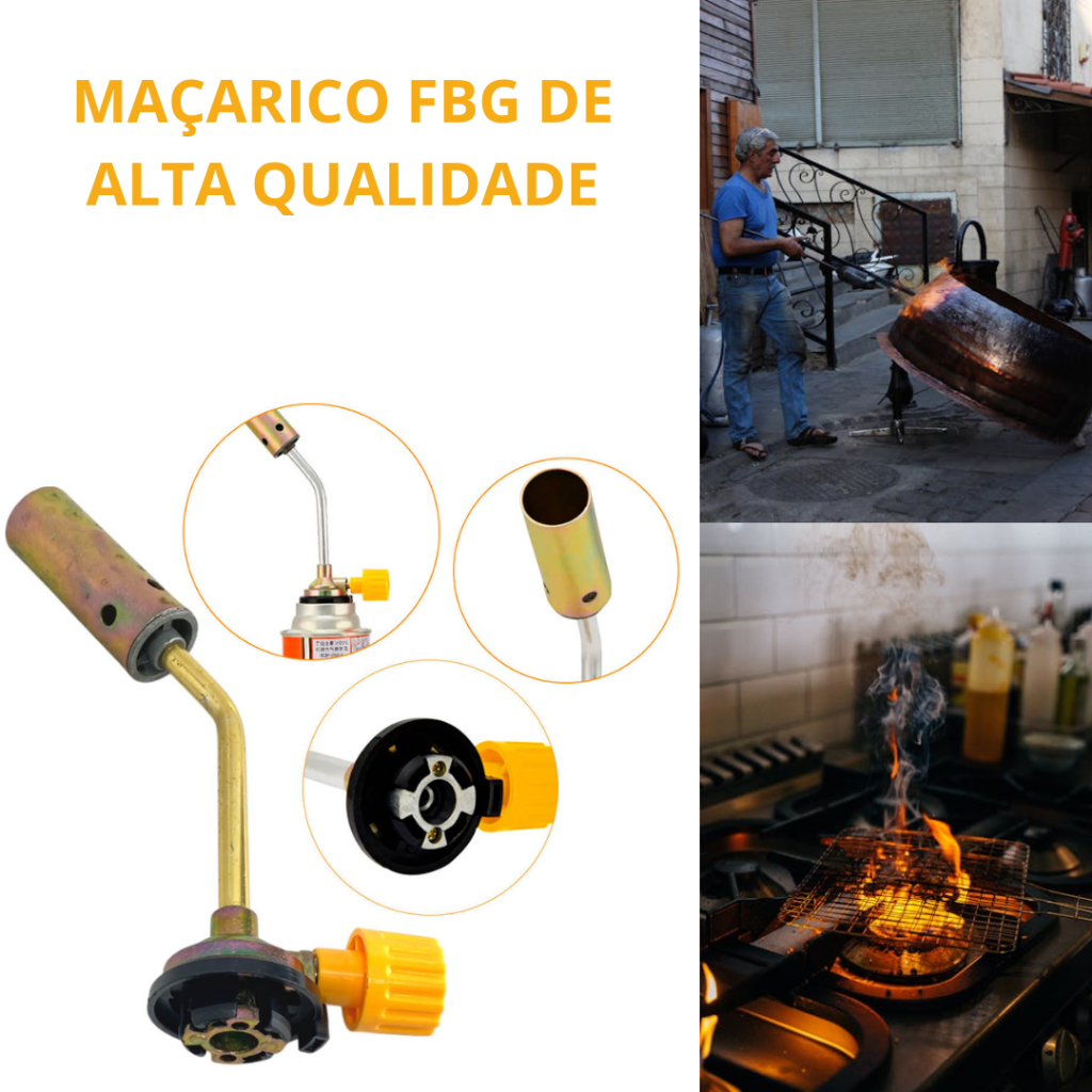 BICO DE MAÇARICO PORTÁTIL COM AJUSTE DE GÁS MATERIAL RESISTENTE USO COMERCIAL E DOMÉSTICO
