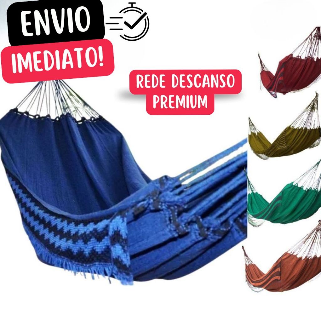 Rede Dormir Descanso Casal/Solteiro Jeans Life Varias Cores Rede Descanso Reforçada Boa Premium