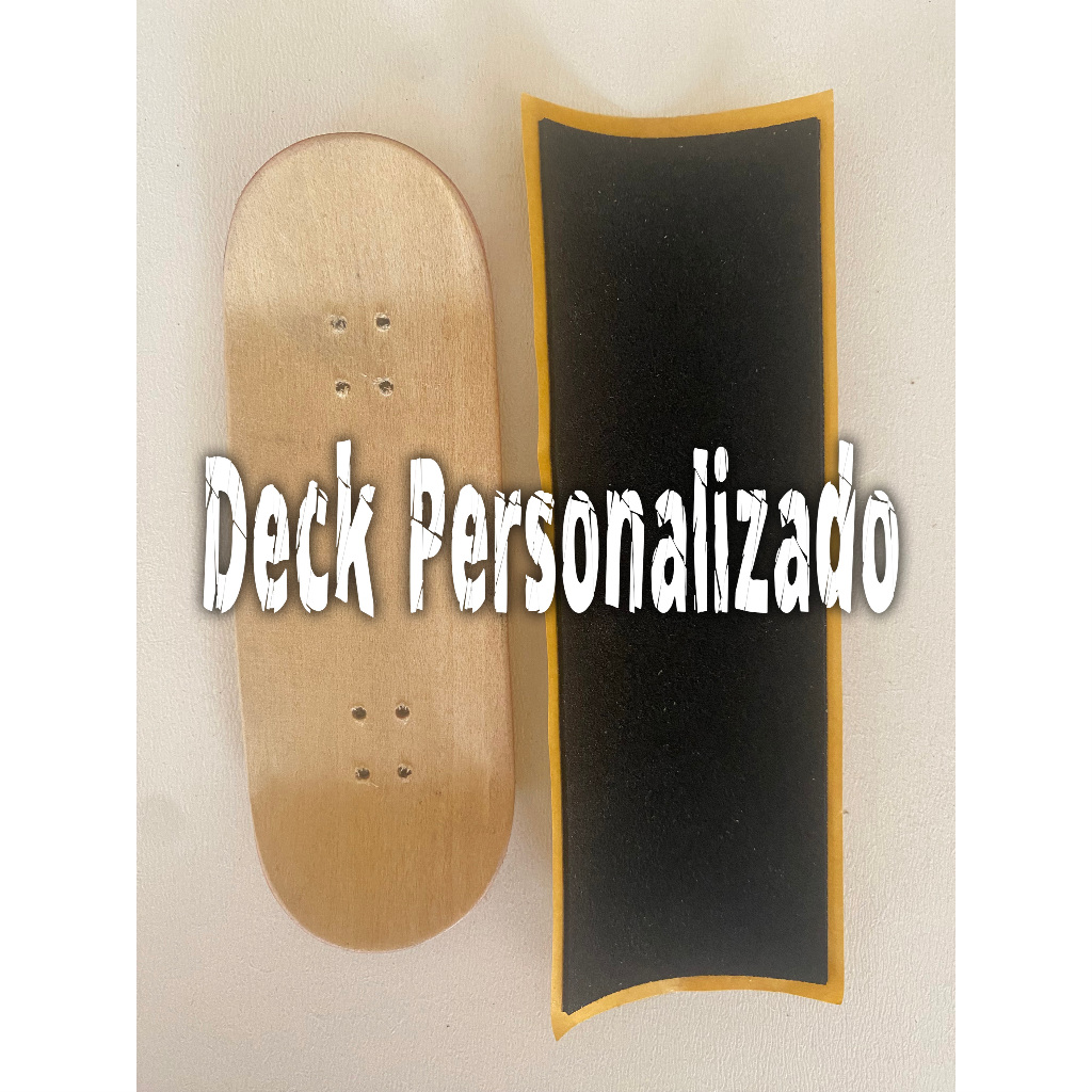 Deck Personalizado Fingerboard 34mm, 5 Laminas Marfim + Tape lixa profissional