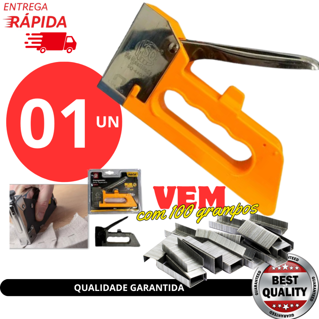 Grampeador Tapeceiro Profissional 4--8mm Alta Pressão Profissional Manual