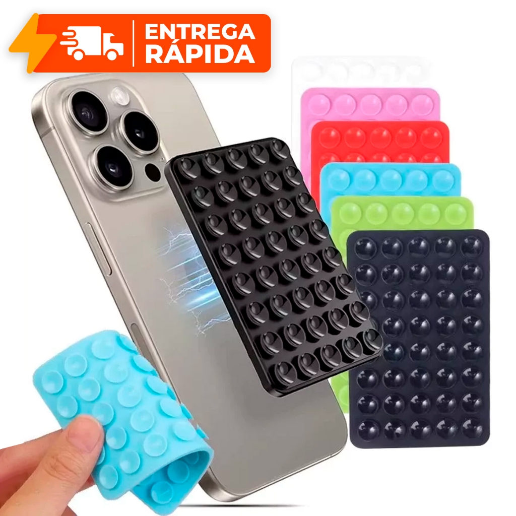 Suporte De Silicone Com Ventosa Para Celular Duplas Ventosas em Oferta na Shopee