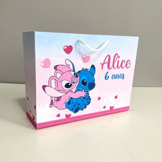 Sacolinha Personalizada Stitch e Angel - Pegue e Monte - Lembrancinha Stitch em Oferta na Shopee