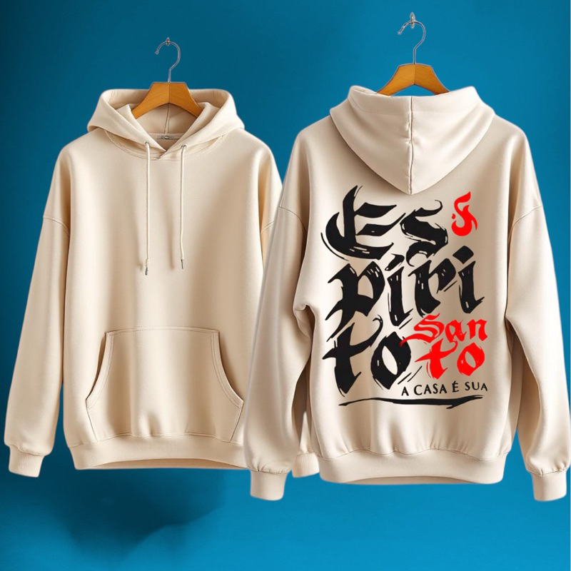 Blusa Moletom Canguru Cristão Jesus Espírito Santo Gospel Flanelado Inverno Moda Evangelico Frio Com Capuz Quente